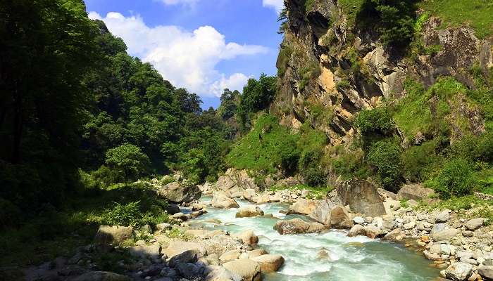 River running between mountains