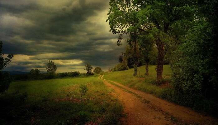 Monsoon season in beach resorts in Kerala