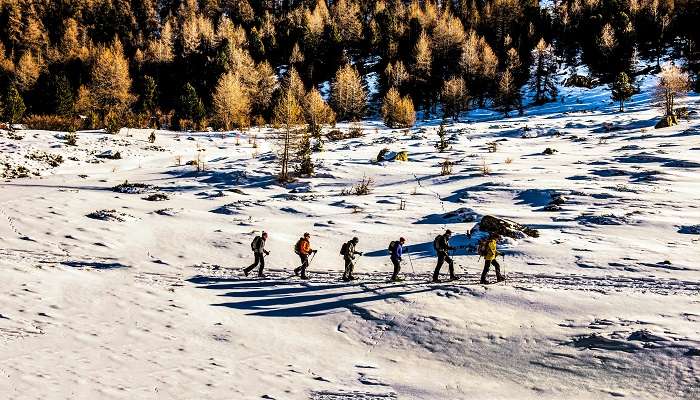 Trek at snow covered Kashmir 