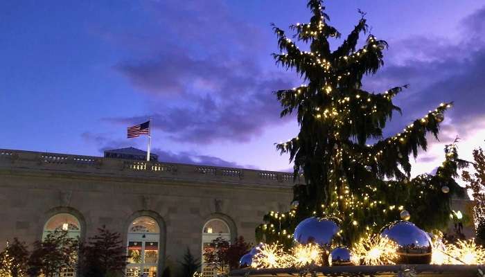 Botanic garden during christmas in washington dc