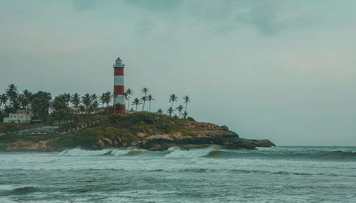 Relax at the beautiful Kovalam beach, which is one of the best things to do in Kerala.