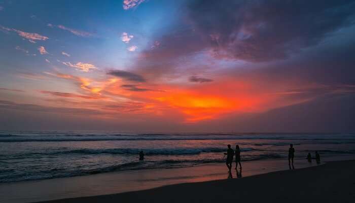 Beautiful sunset near Varkala beach resorts in Kerala