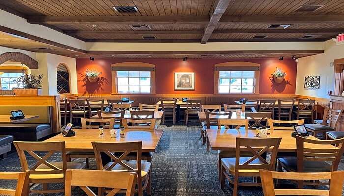 Interior of a restaurant to try the best food in Calicut.