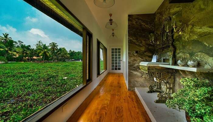 Luxury resort stay during winter in Kerala overlooking the backwaters.