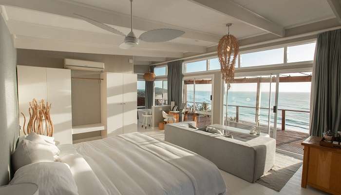 a bedroom with a window at one of the Lakshadweep hotels