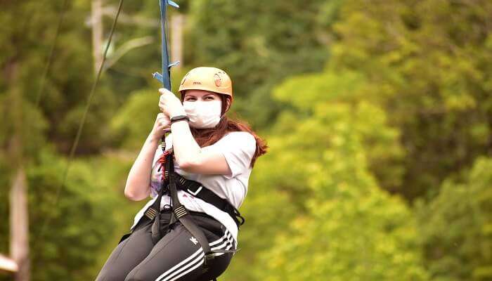 Ziplining adventure sports in Munnar fun park