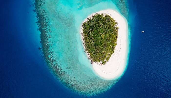 Aerial view of the island in Thailand