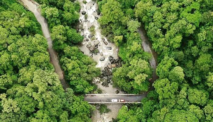 The aerial view of Sakleshpur