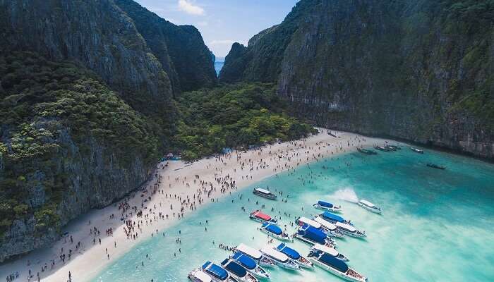 Beach view of Maya Bay