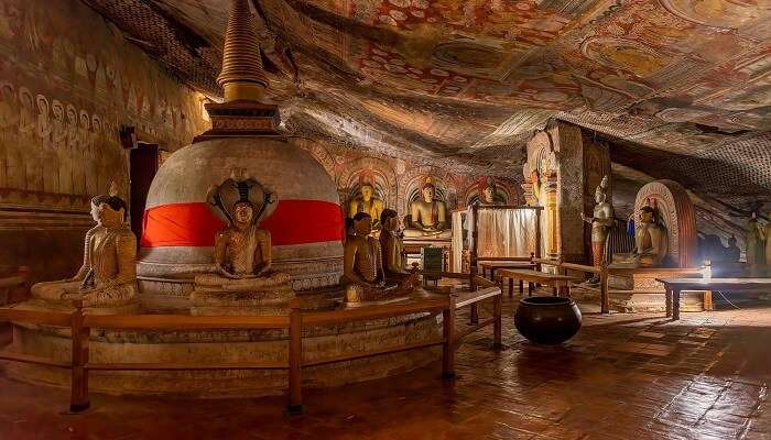 Inside the cave temple of Pidurangala