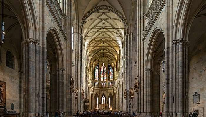 inside view of the cathedral in Prague In summer