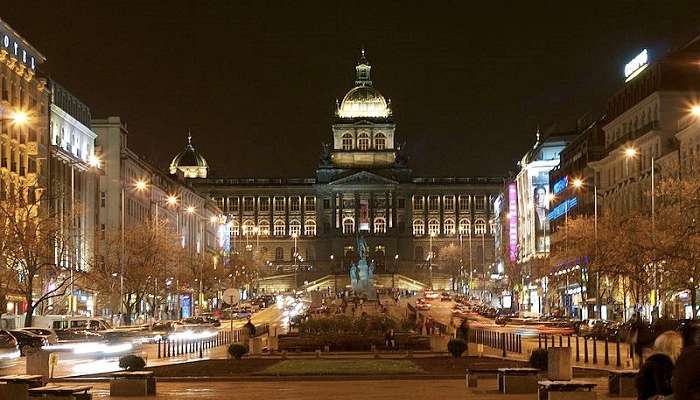 famous square in Prague in Summer