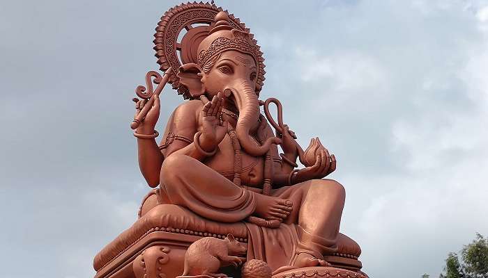 Portrait view of Ganesha at Birla Temple, one of the religious sites in Talegaon 