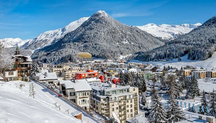 Belle vue hivernale à Davos