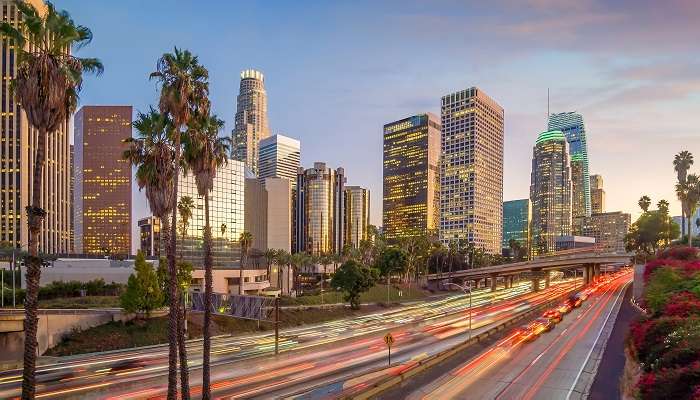 Magnifique coucher de soleil de Los Angeles