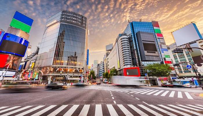 La belle vue de la route de Shibuya, 