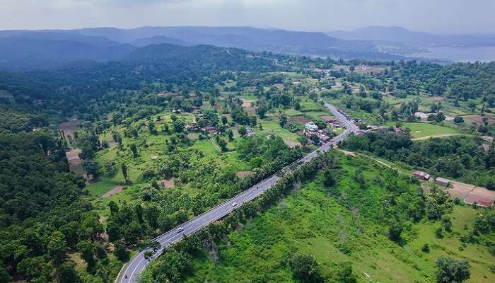 aerial view of the Chennai to Pondicherry route