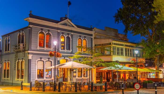 Street night view of Nelson