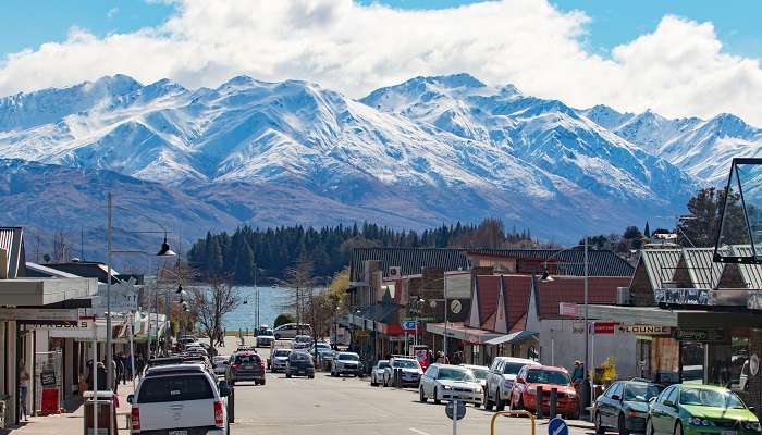 Scenic town view of Wanaka