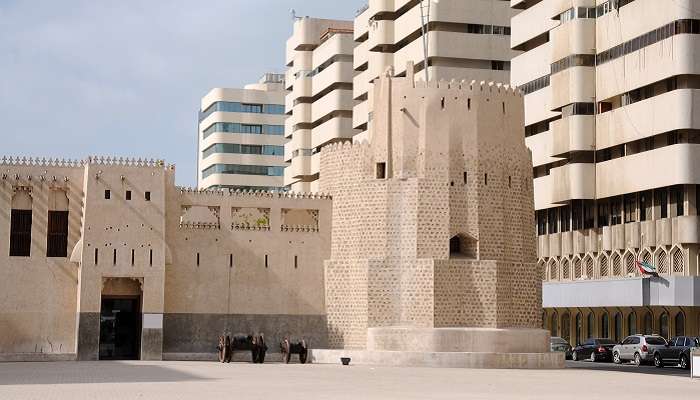 The historic landmark, built out of coral stones from the Arabian Gulf.