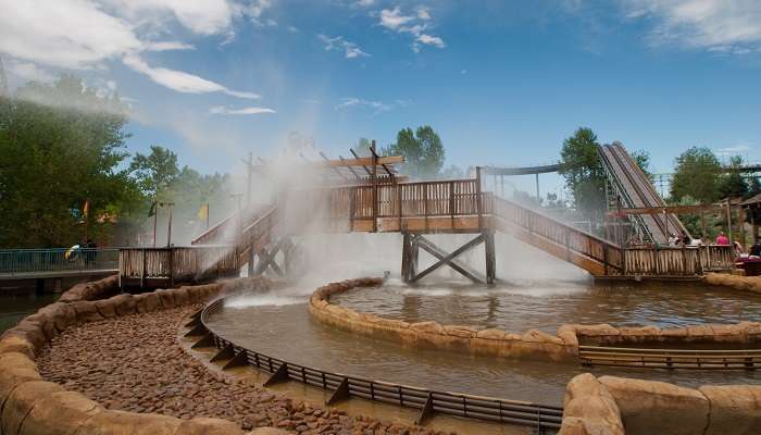 A water ride at the Elitch Gardens Theme & Water Park, one of the top amusement parks in Denver