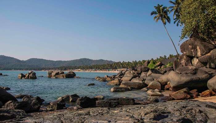 La vue magnifique de plage, Goa, C’est l’une des meilleurs lieux touristiques en Inde du Sud pendant l’été