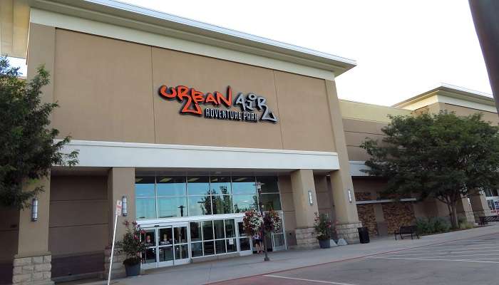 The entrance to Urban Air Adventure Park, one of the popular amusement parks in Denver