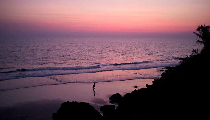 La vue magnifique de la plage de Varkala, Kérala, C’est l’une des meilleurs lieux touristiques en Inde du Sud pendant l’été