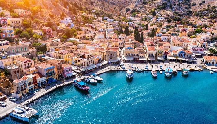 An amazing view of Symi, a gorgeous mountainous islands