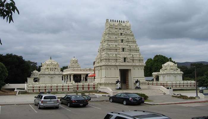 A magical view of Malibu Hindu Temple, one of the amazing Hindu temples in New York