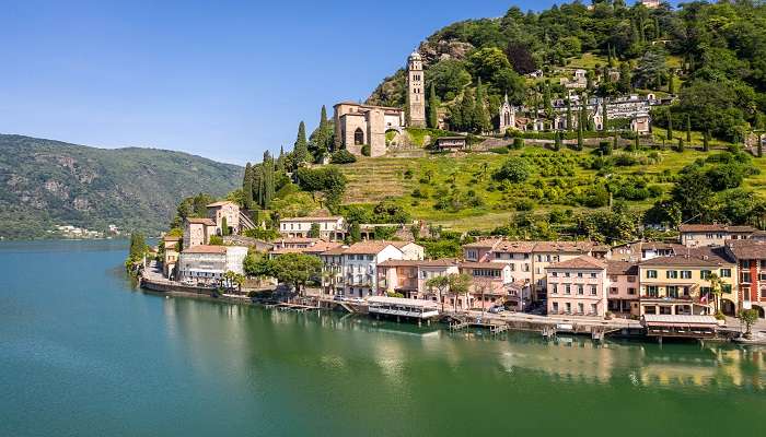 A dazzling view of Morcote which is one of the picturesque villages in Switzerland