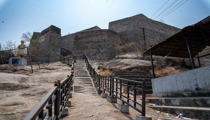 A side view of the Khammam Fort