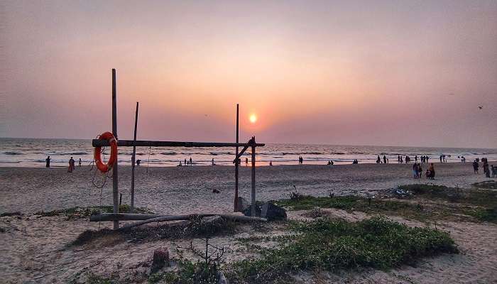 A view of sunset in Payyambalam Beach