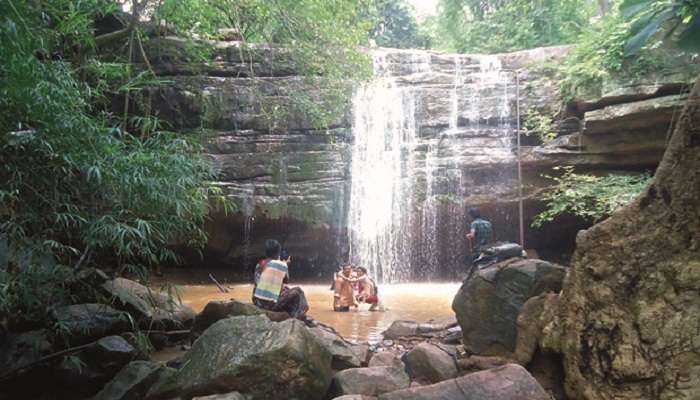 A view of the enchanting Bheemuni Paadam Waterfalls