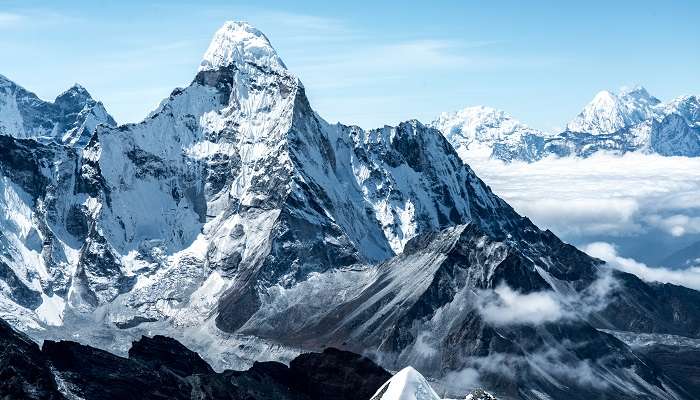 The Himalayan peaks are visible from the Mayali Pass trek point