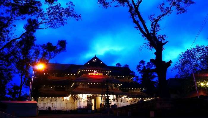 Night view of the Vadakkunnathan Temple