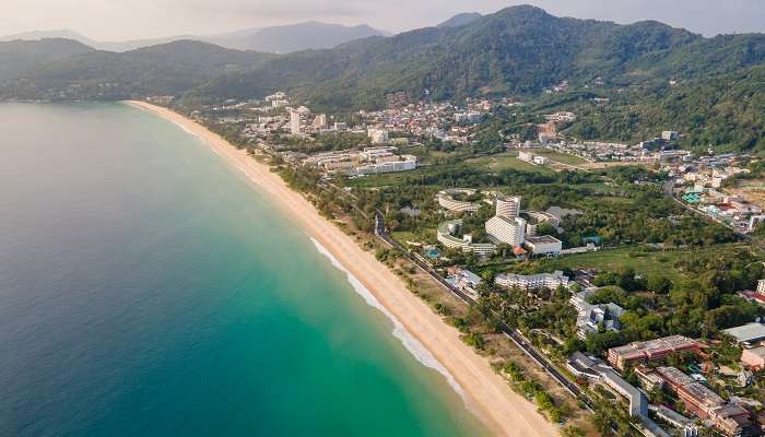 Stunning aerial view of Karon Beach.