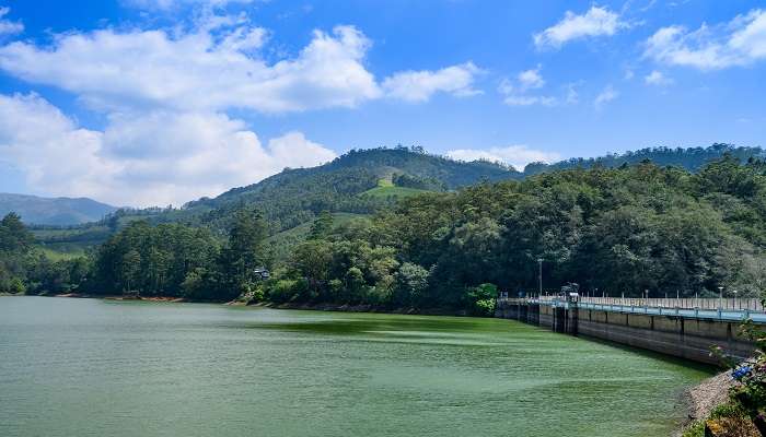 The scenic view of Mattupetty Dam in Munnar.