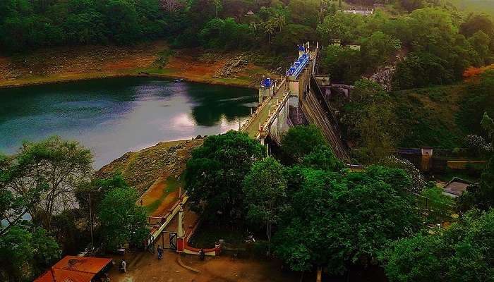 A top view of Peechi Dam