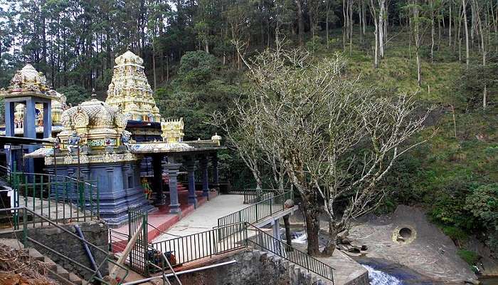 : Pulpally Seetha Devi Temple surrounded by greenery is a popular temple near Manikavu Temple.