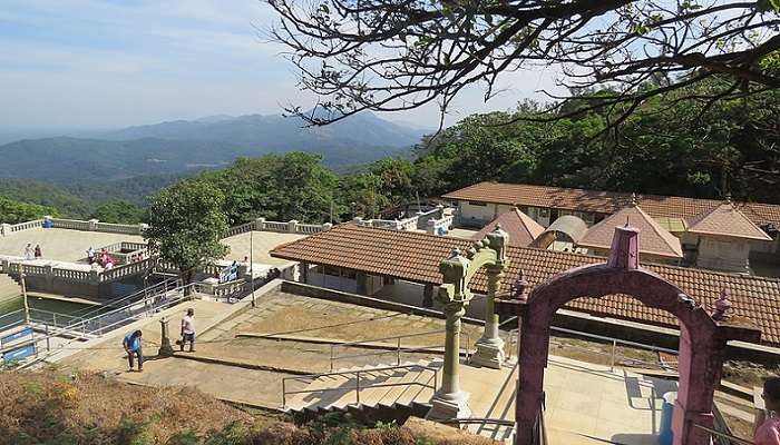 View of the shrine at Talakaveri Temple in Karnataka, India