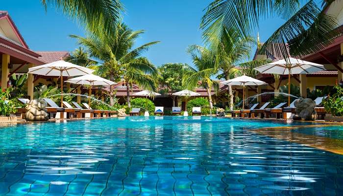 The bathing area of one of the best hotels in Bhimavaram