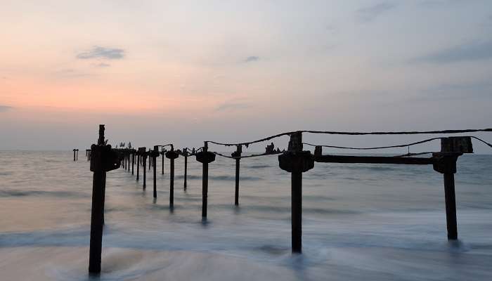 A sunset view of Alappuzha Beach