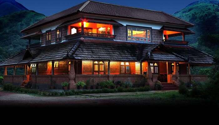 A night view of the beautiful resort and get warm hospitality.
