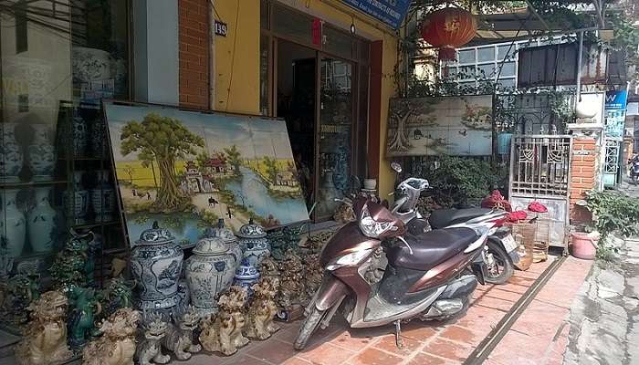 Intricate pottery work in Bat Trang Pottery Village, near Hanoi in July.