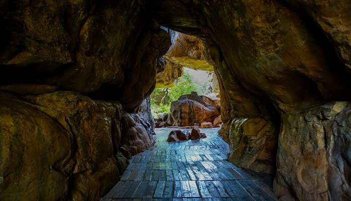 These rock shelters can be dated back to the Palaeolithic Era Near Siddhanchal Jain Temple Caves