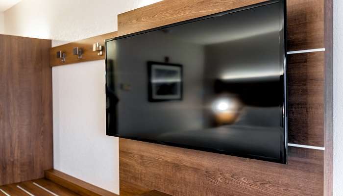 The interior of a room in Cilantro By The Sea, one of the hotels near Kovalam.