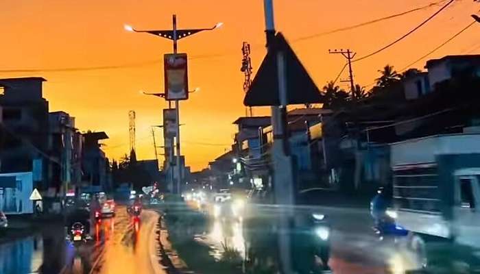 A beautiful sunset at in Kerala