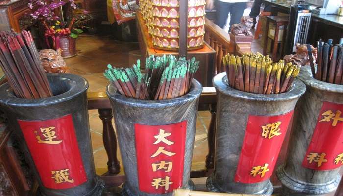 Fortune Sticks inside the Jui Tui Shrine Phuket. 