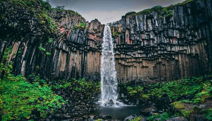 The majestic Tiger Waterfall of Chakrata frozen in January